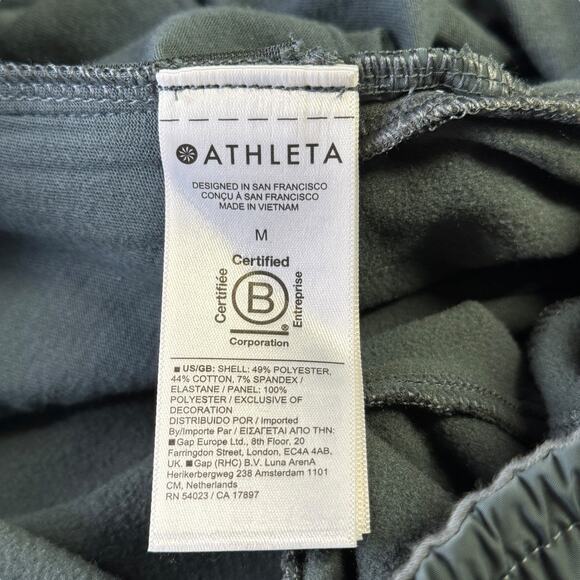 Athleta Pant Triumph Hybrid Crop Women's SZ M Athleisure Pull On Green Pockets - Picture 6 of 13